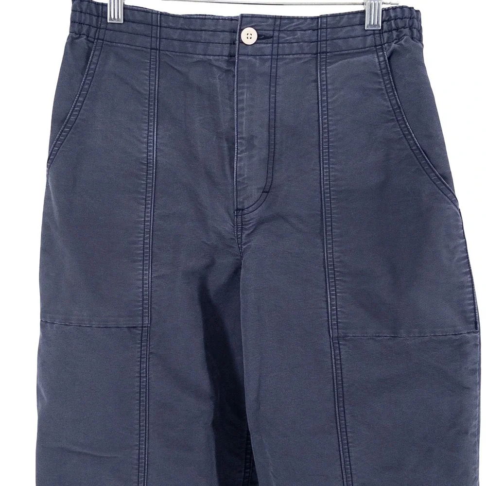REI Co-op Womens Medium Campwell Pants Navy Blue High Rise Elastic Waist Hiking